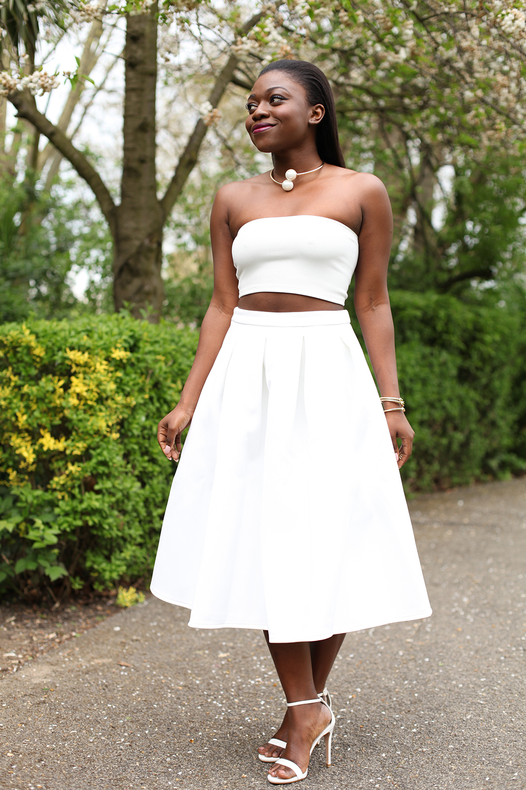 crop top and skirt