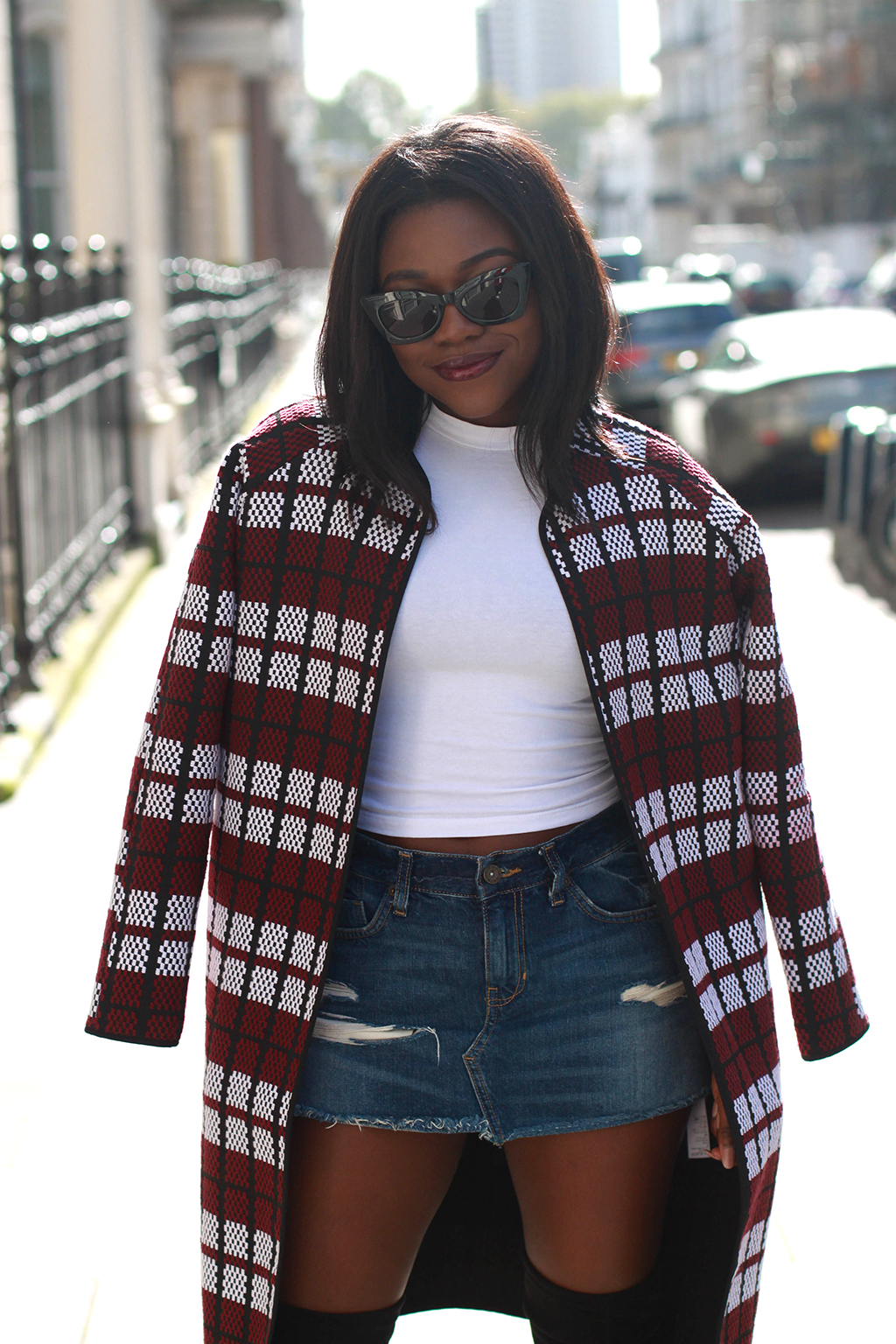 Topshop tartan clearance coat