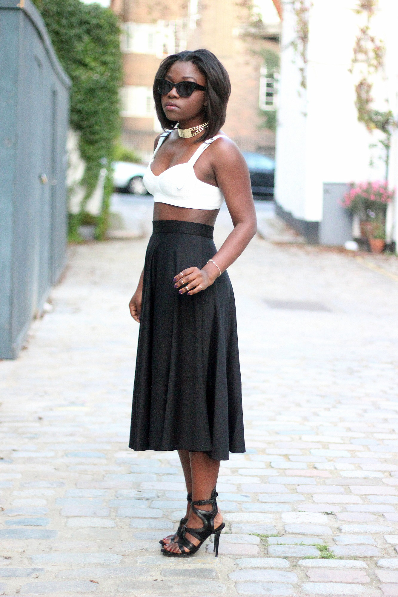 LEATHER BRA TOP AND MIDI SKIRT - Mirror Me | London Fashion, Travel ...