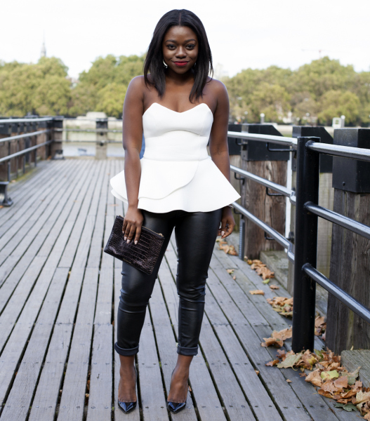 White Peplum Bandeau